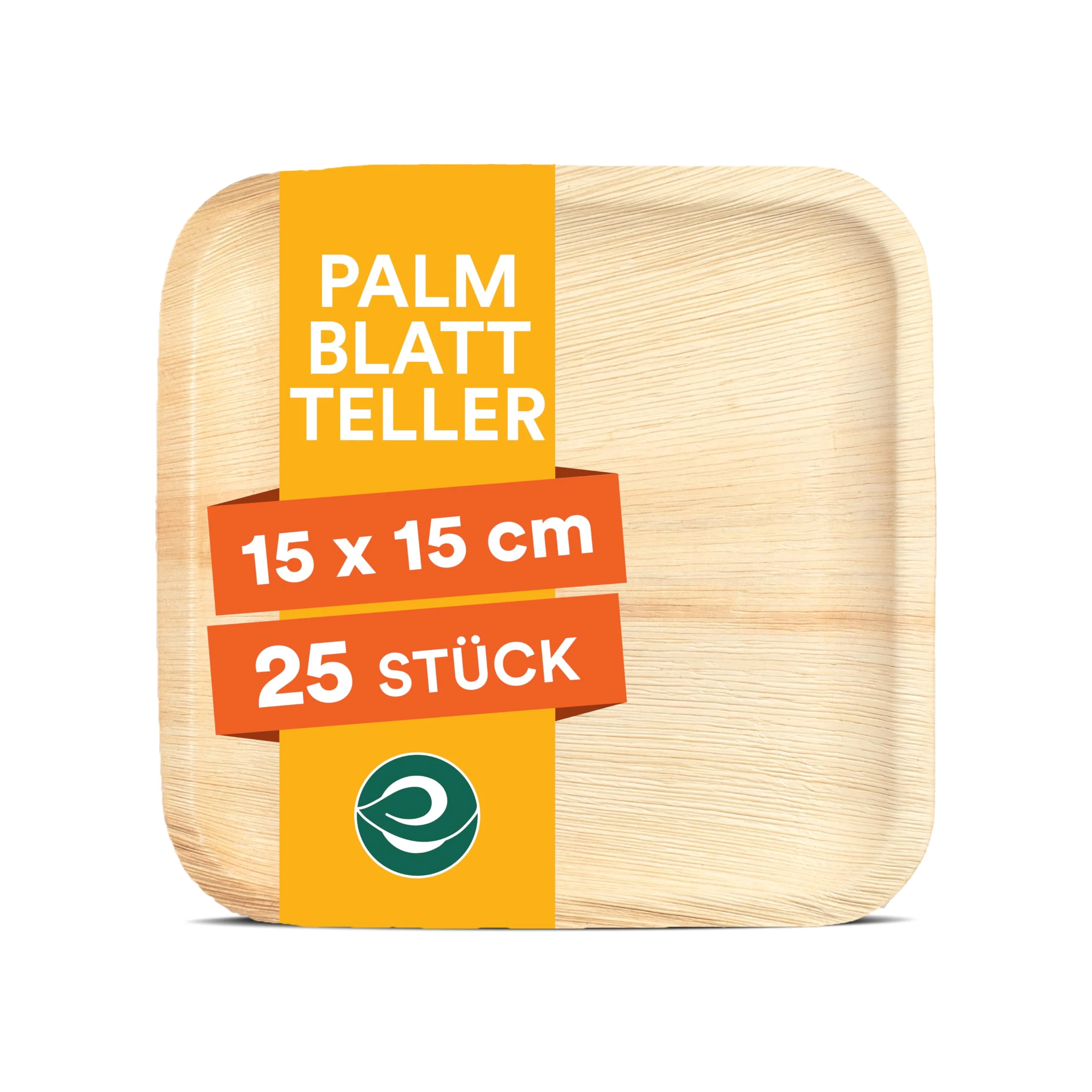 ECO SOUL quadratische Palmblatt-Teller 15 cm (6 Zoll) (25 Stück) | 100% kompostierbar & robust | Premium Einwegteller | Umweltfreundliche Party- & Dessertteller