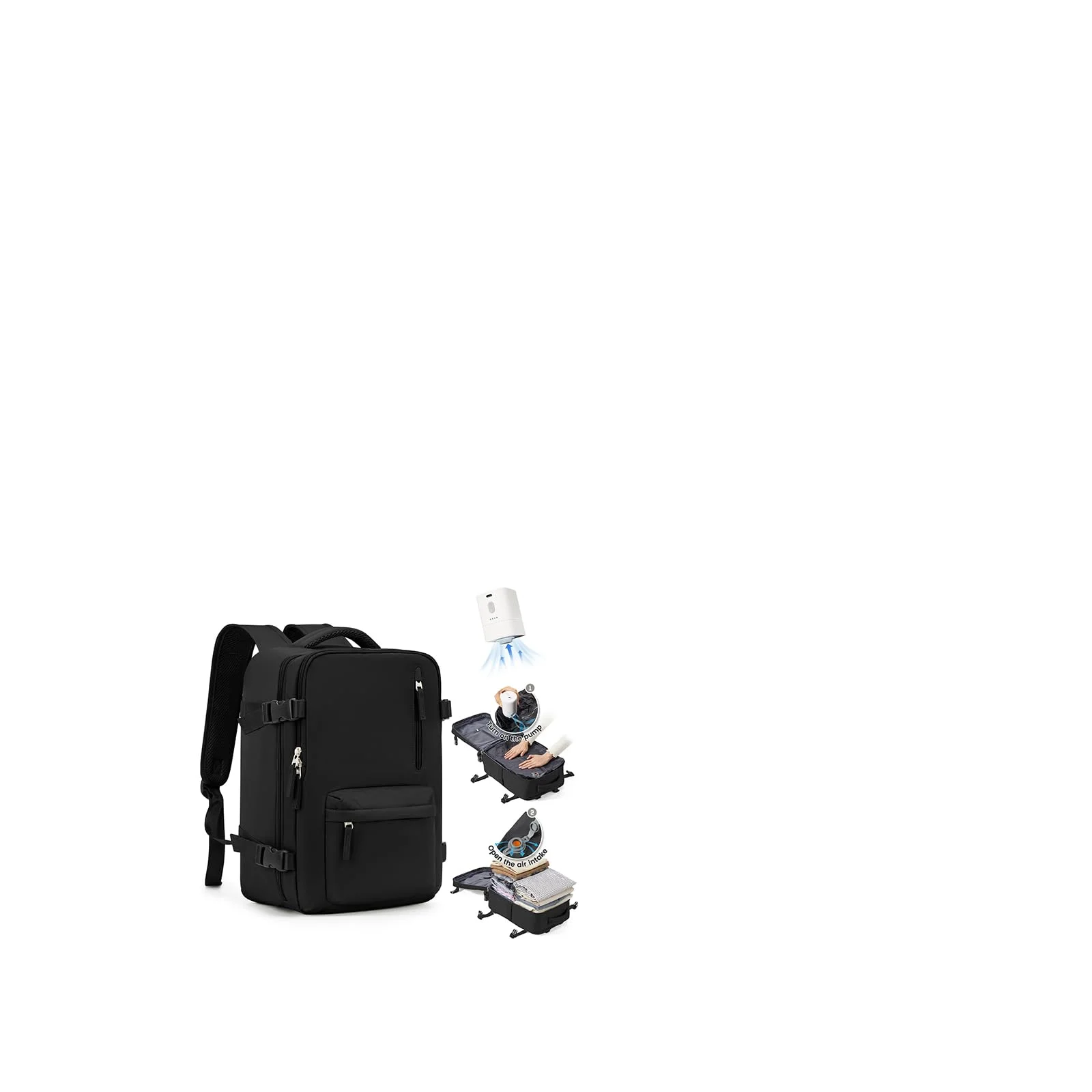 SZLX Vakuum Rucksack 40x30x20 mit pumpe Ryanair Handgepäck 40x20x25 Damen Wizzair Handgepäck 40x30x20 Vakuum Reiserucksack 45x36x20 Easyjet Tagesrucksäcke Herren Für 14-Zoll-Laptops