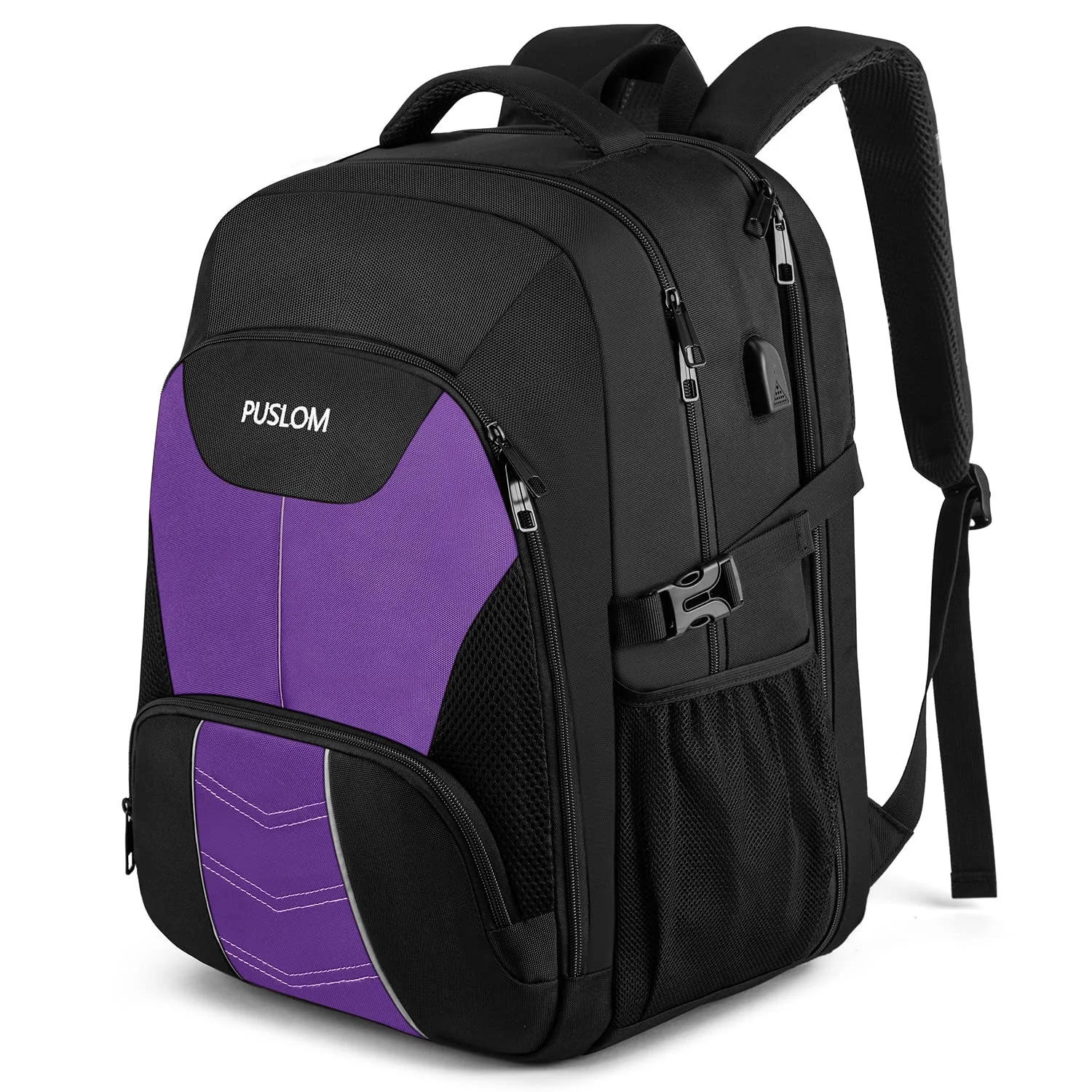 PUSLOM Extra Großer Rucksack Herren Wasserdicht Laptoptasche Arbeit Laptop Rucksack mit USB Ladeanschluss Anti Diebstahl Business Reisen Schulrucksack für Männer Frauen Jungen Teenager
