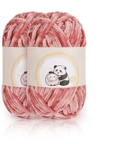 Aeelike 200g Warme Chenille Wolle zum Häkeln, Flauschige Dicke Garn zum Handstricken, Samt Velvet Babywolle zum Stricken