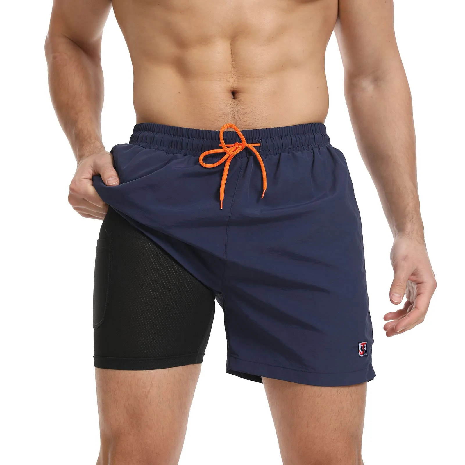 JustSun Badehose Herren Schnelltrocknend Boardshorts mit Mesh-Futter und Verstellbarem Tunnelzug