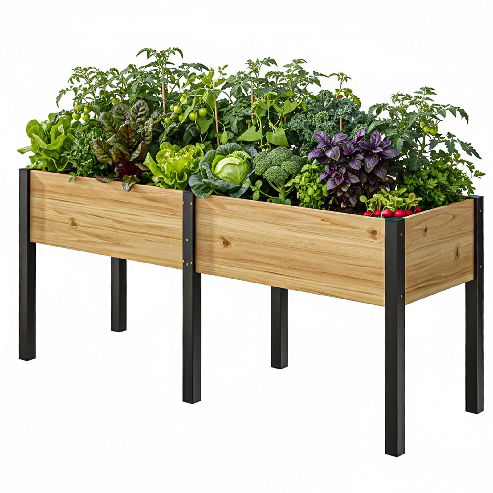 Hochbeet aus Holz - 180x60x80cm Großes Erhöhtes - Modern & Extrem Stabil Pflanzkasten & Blumenkasten - Pflanzbeet Kräuterbeet Blumenbeet für Garten Balkon Terrasse