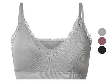 Damen Geripptes Bustier mit Spitze