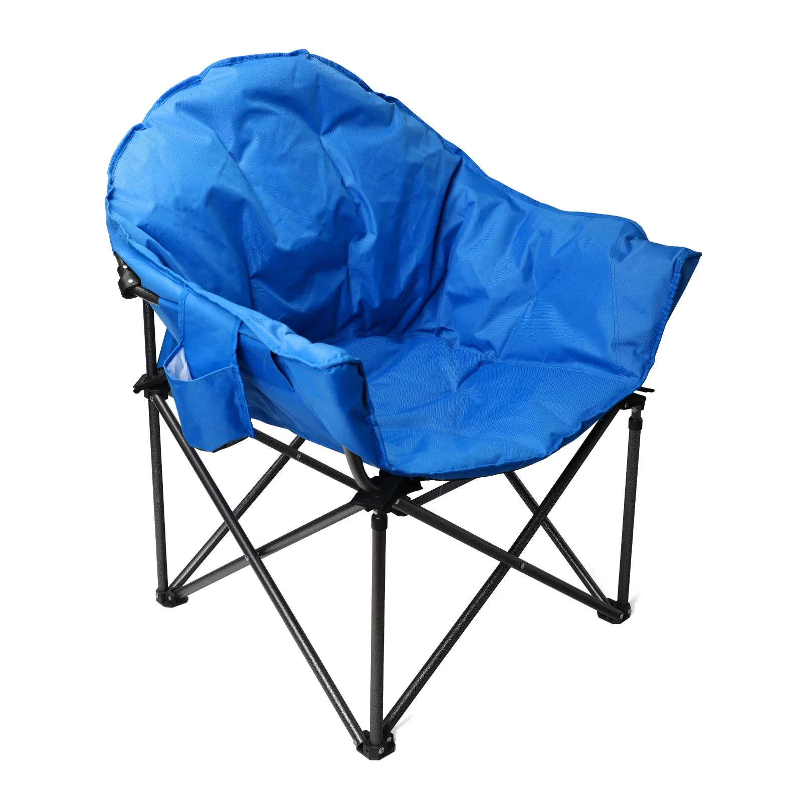 LET'S CAMP Übergroßer Campingstuhl Moonchair Faltbar Untertasse Klappstuhl Angelstuhl Campingsessel aus Oxford Gewebe mit Kühltasche für Outdoor Indoor