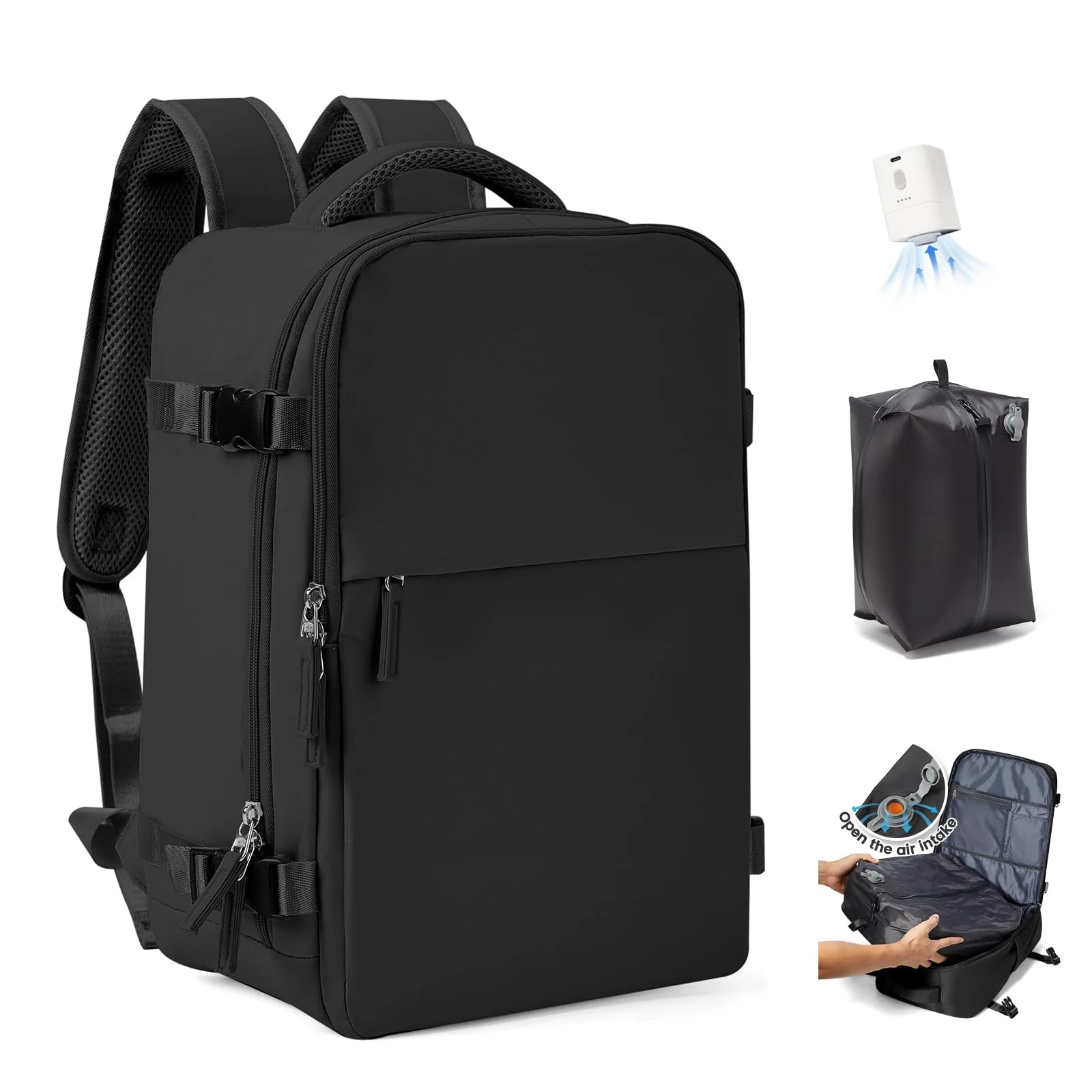 SZLX Vakuum Rucksack Ryanair Handgepäck 40x30x20 Wizzair Rucksack 40x20x25 für Ryanair Reiserucksack Flugzeug Easyjet Handgepäck 45x36x20 Laptop Rucksack 14 Zoll Untersitz Kofferrucksack