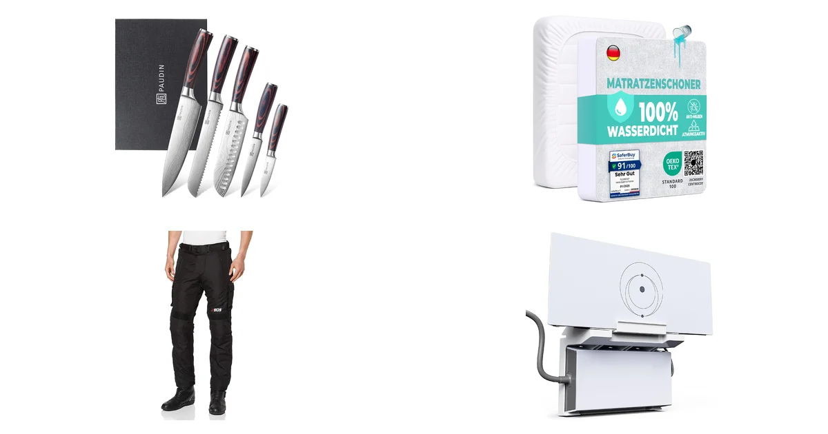 PAUDIN Küchenmesser Set 5-teilig und Matratzenschoner 90x200 am 11.06.2026 blitzschnell