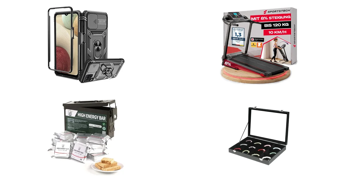 Top-Produkte bei Amazon.de: Samsung Galaxy Hülle mit Ständer und Sportstech F10 Laufband