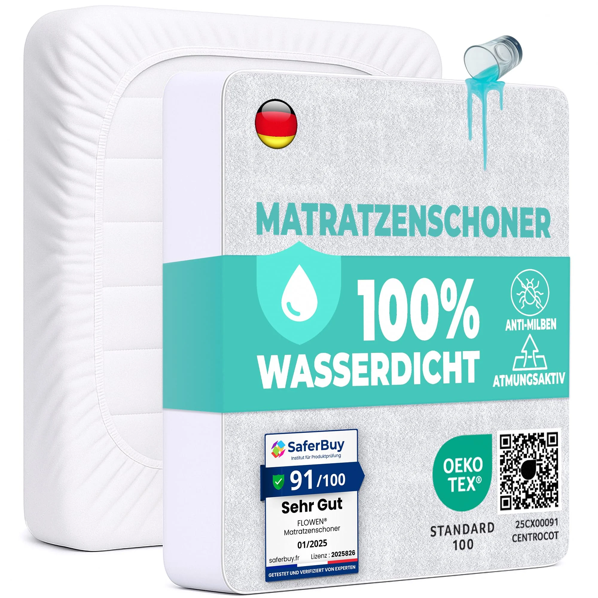 Matratzenschoner 50x83cm 2 STK. wasserdichte Matratzenauflage aus Baumwolle Nässeschutz Inkontinenzunterlage Matratzenbezüg Atmungsaktive Anti-Allergie und Anti Milben für Bett und Matratze Waschbar