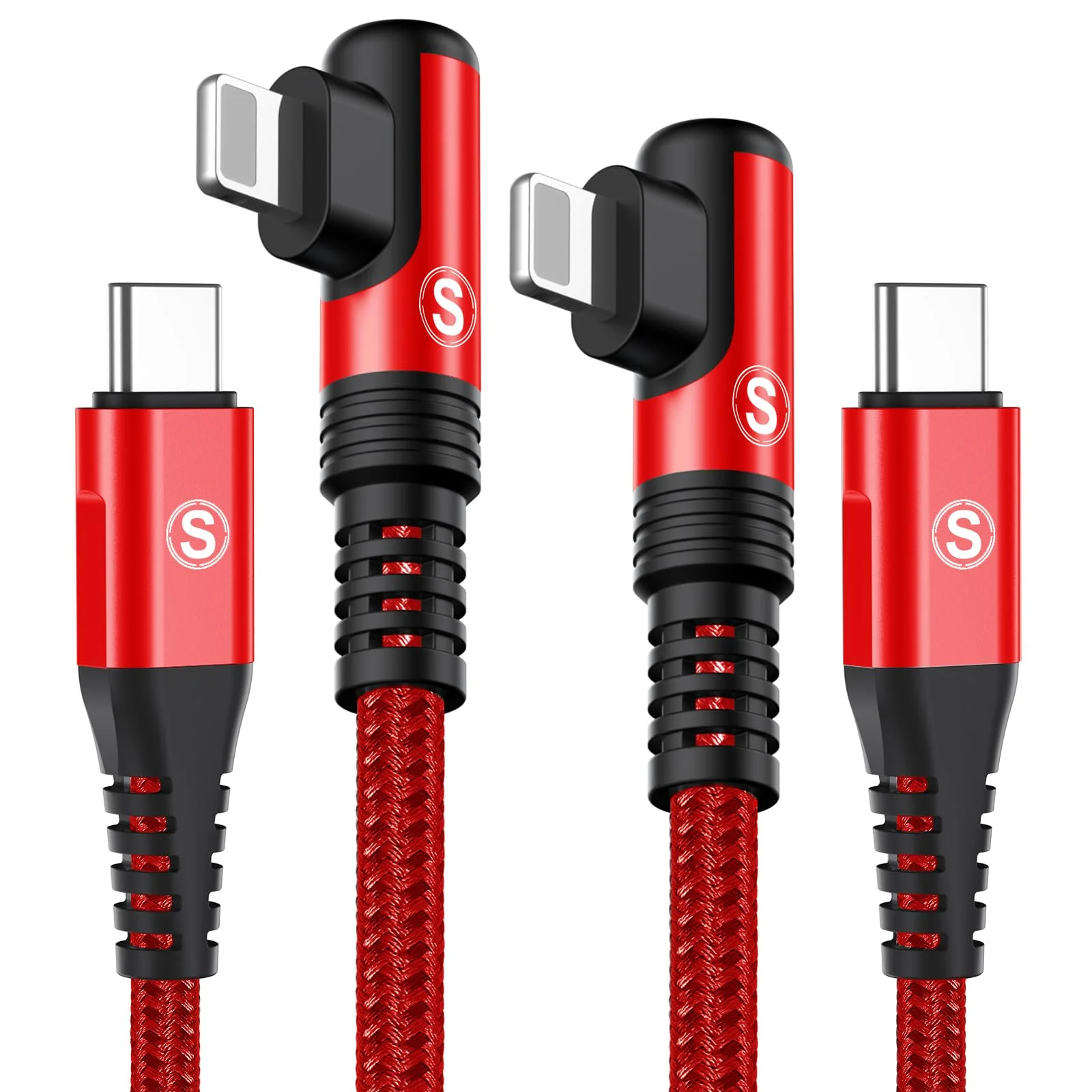 SWECENT USB C Ligtning Kabel [2Stück 2M], 90 Grad i Phone Ladekabel Power Delivery Nylon Fast Typ C Ligtning Ladekabel für i Phone 14/13/Pro/Pro Max/Mini/12/12 Pro Max/Mini/11 Pro/X/XS/XR/8/SE/8 Plus