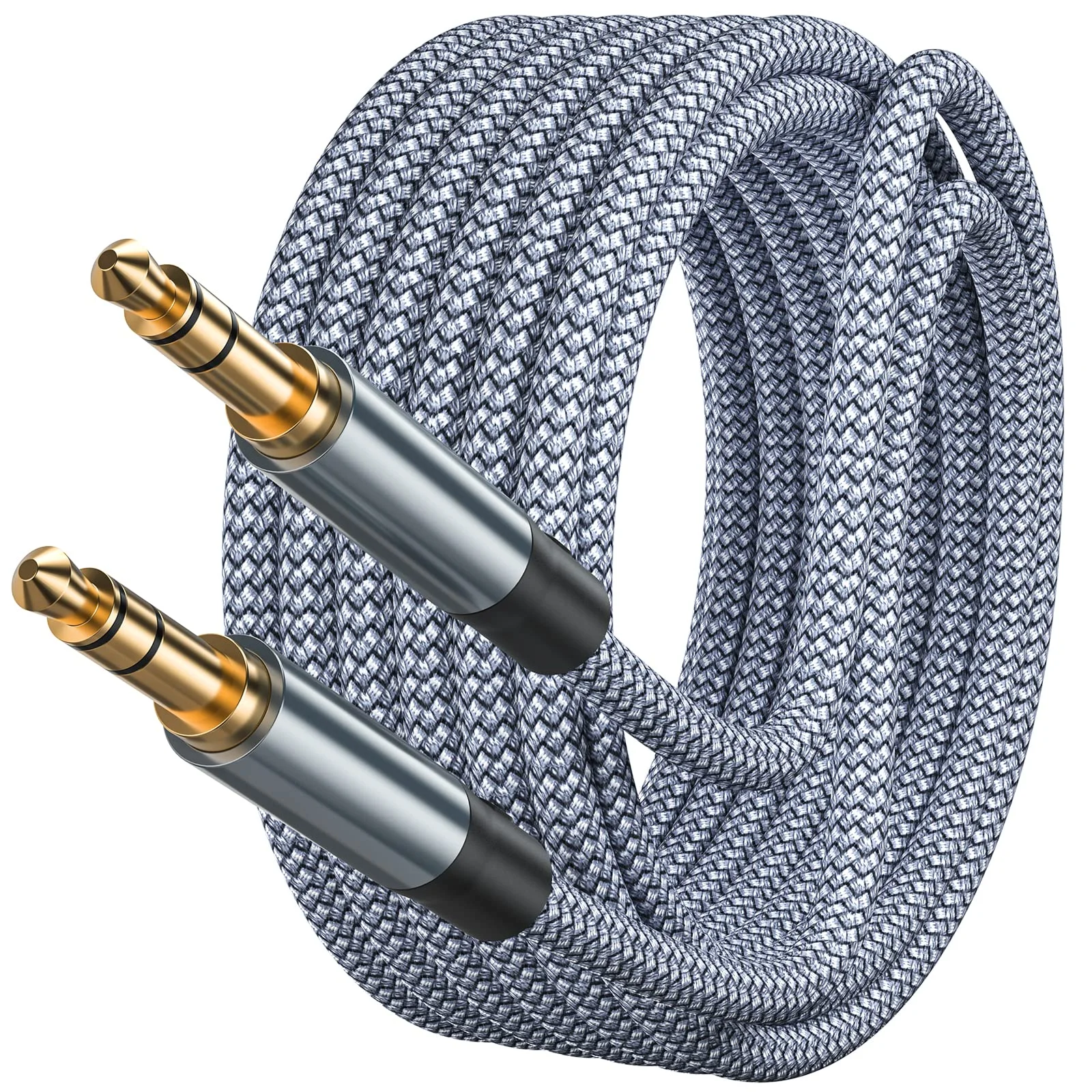 Txtcu Aux Kabel 3,5mm 1m,Klinkenkabel Stereo Audio Kabel Klinke auf Klinke Nylon Geflochtenes Hochwertige, für Kopfhörer, Auto, Handy, PC, Lautsprecher, Stereoanlagen, MP3-Player usw