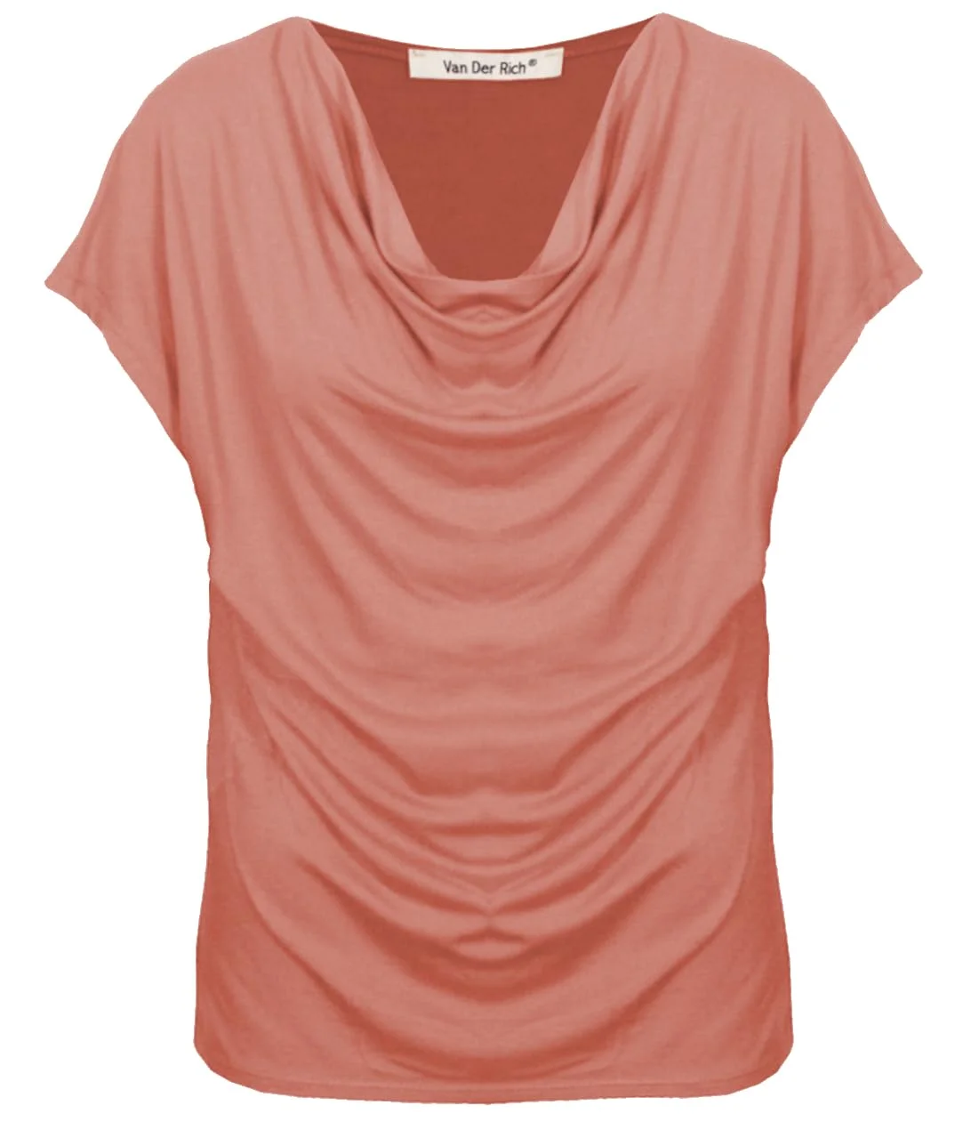 Van Der Rich ® - T-Shirt Bluse mit Wasserfallkragen - Damen