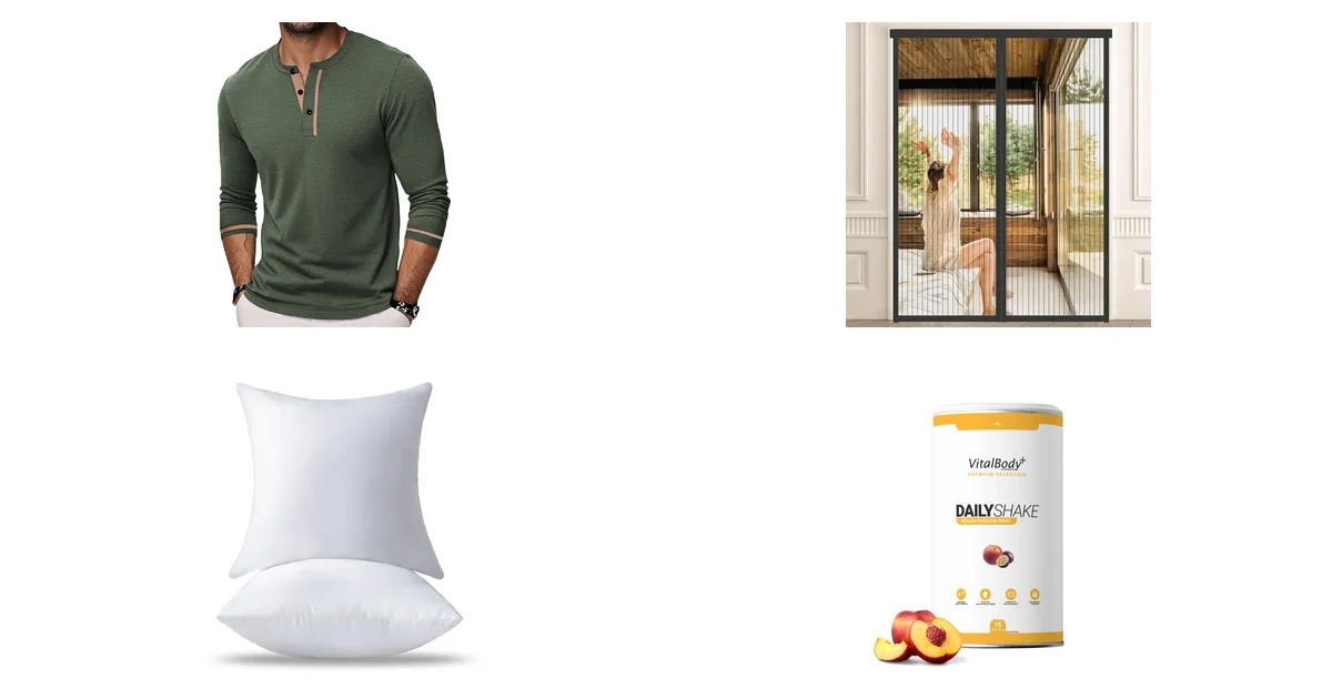 Amazon Blitzangebote am 12.06.2026: Herren Langarm Henley Shirts und Fliegengitter