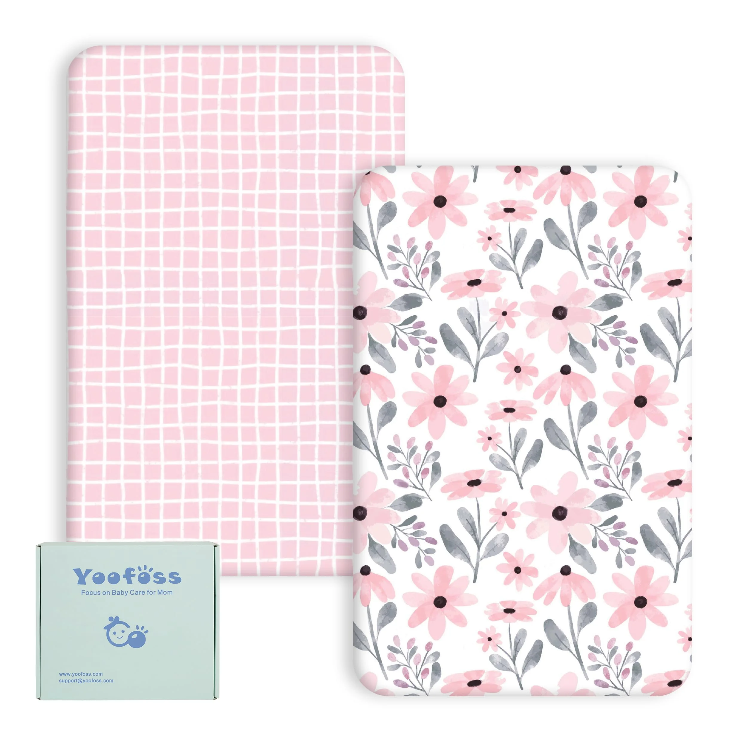 Yoofoss 2 Pack Baby Spannbettlaken Spannbetttücher 70x140 cm Mikrofaser Matratzenauflage Atmungsaktiv Matratzenschoner Laken für Beistellbett Babybetten Kinderbett