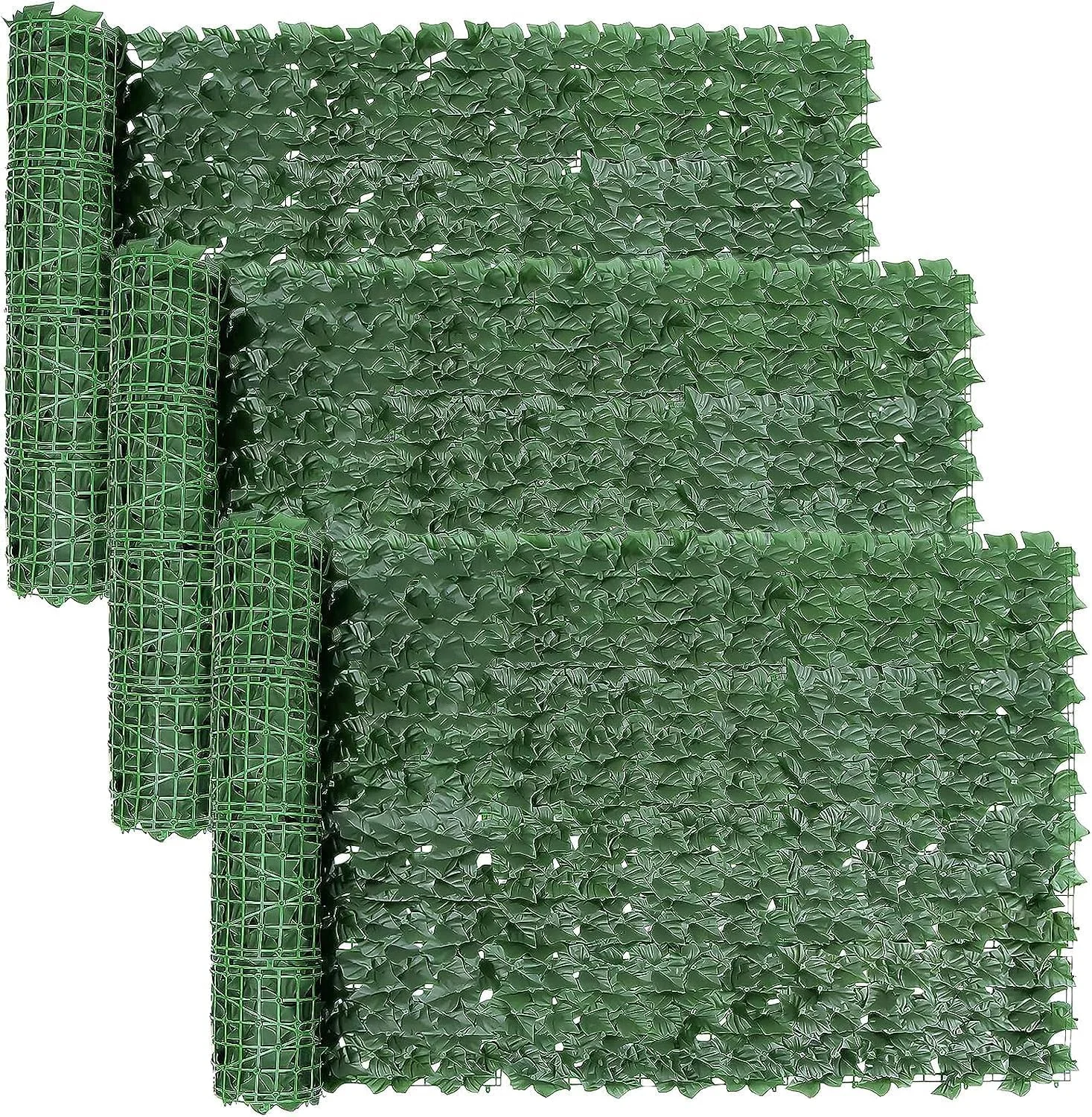 Künstlicher Efeu Sichtschutzzaun, 1 m x 3 m Erweiterbarer Künstlicher Heckenzaun, Künstlicher Efeu, Balkon Sichtschutz, Garten Sichtschutz Panel, Rankenblatt Dekoration, UV-beständig