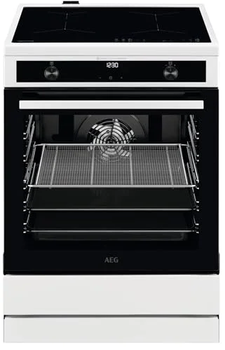 AEG Standherd mit Induktions-Kochfeld 60 cm/SteamBake – mit Feuchtigkeitszugabe/Hob²Hood/Touch-Bedienung/Grillfunktion/Display mit Uhr/Kindersicherung/A / CIB6644BBW