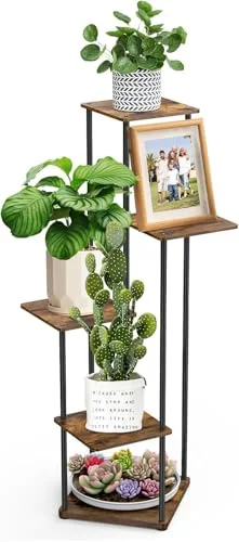 FRONDENT Blumenständer, Pflanzenständer Innen, Modernes blumentopf ständer, Blumentreppen Metall, pflanzenregal Ecke für Mehrere Pflanzen Balkon Wohnzimmer