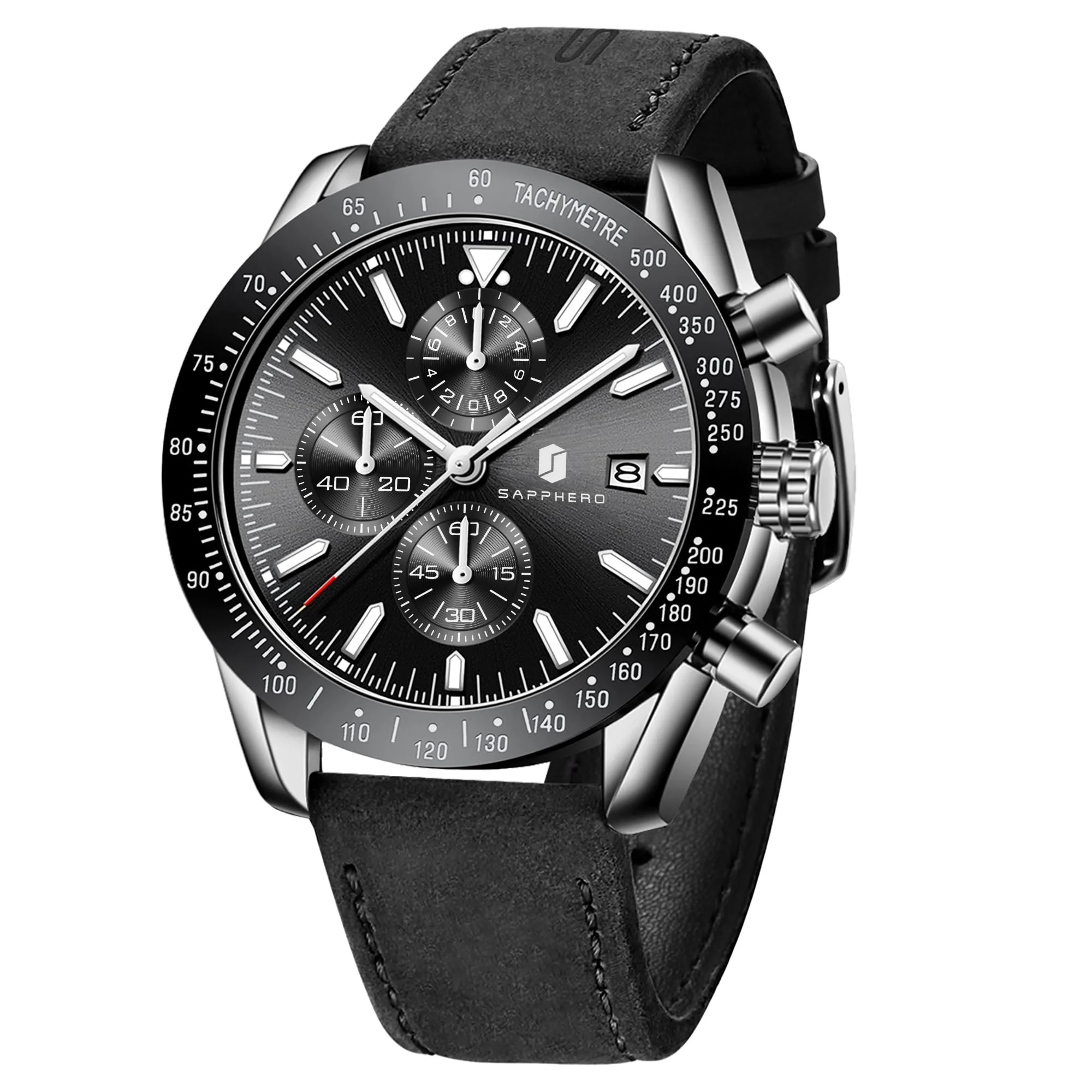 BENYAR BY herrenuhr Braun Leder Strap Quarz Chronograph Uhr Männer Datum Kalender Wasserdicht Armbanduhr Herren Sport mit Blau/Schwarz Zifferblatt