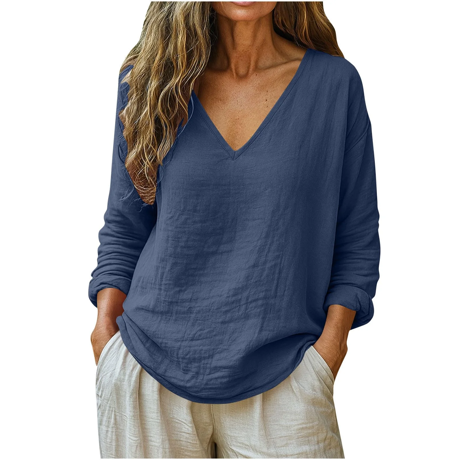 Bluse Damen Langarm Lässiges Hemdbluse Elegant Blusen & Tuniken für Frauen Baumwolle Leinen Leinenhemd Sommer Musselin Bluse Oberteile Langarmshirt Sommerblusen Damen Leicht und Luftig