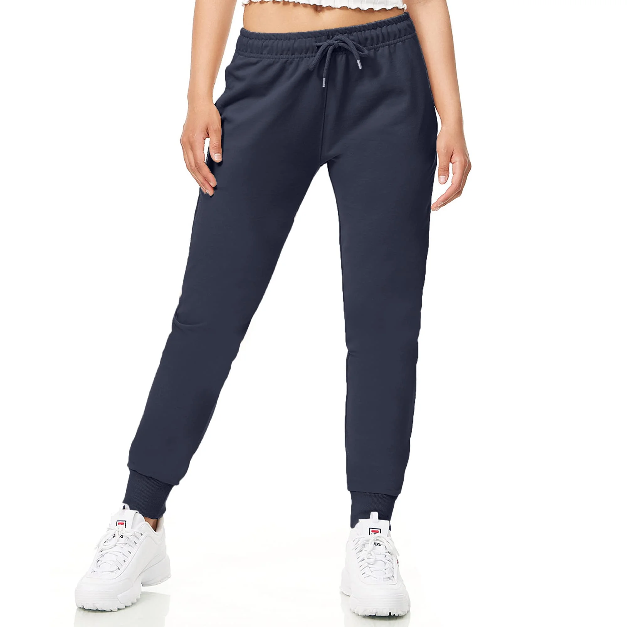 ROSS CAMP Jogginghose Damen - Sporthose Frauen Baumwolle, Trainingshose Fitness High Waist, Sweatpants Slim Fit Freizeithose Lang, Jogging Hose Laufhosen Modern