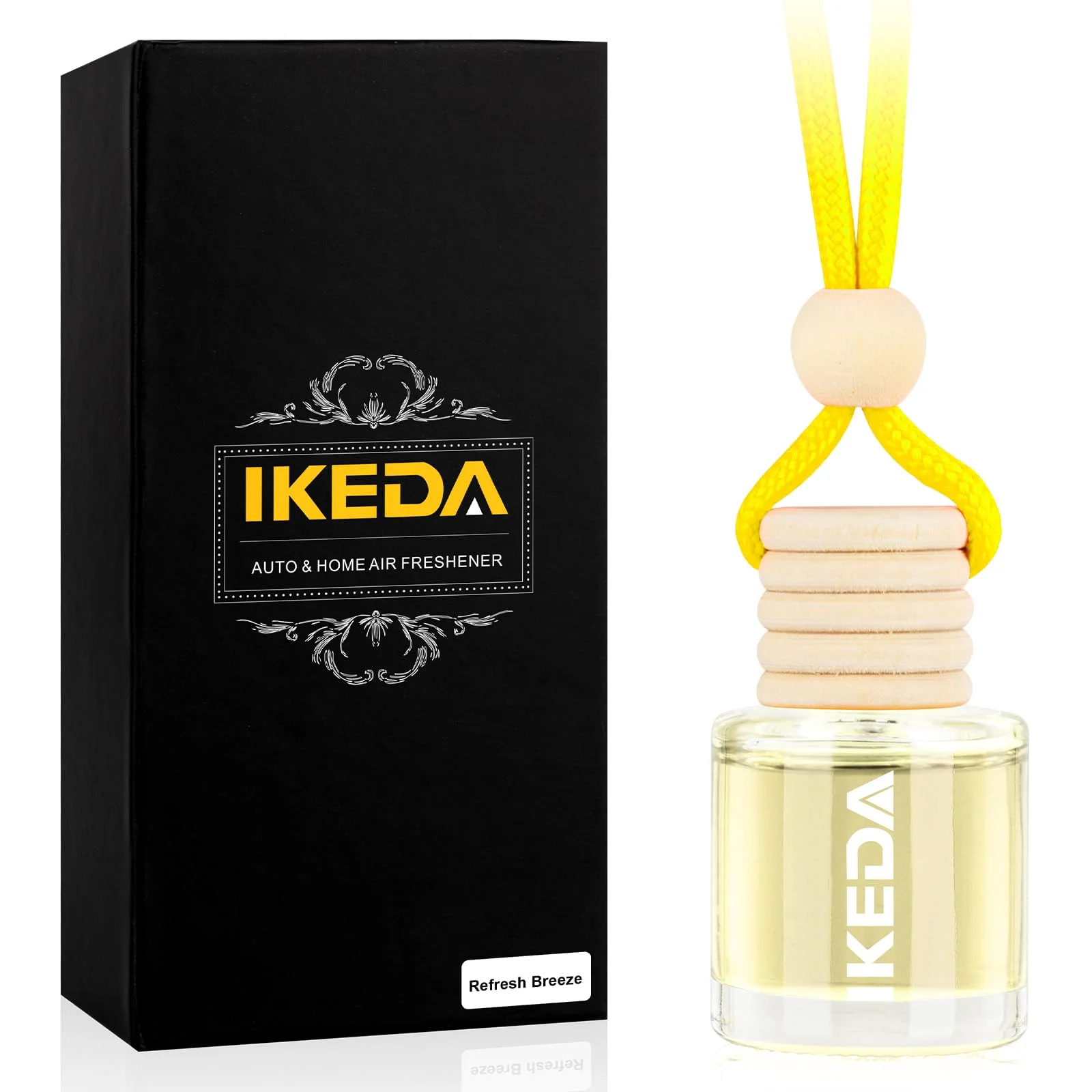 Ikeda Autoduft,Duftbaum Auto Innenraum,HäNgender Auto-Lufterfrischer,Geschenke FüR Frauen MäNner,HäNgender Lufterfrischer FüR Auto & Zuhause, Erfrischende Brise,10 ml / 1 Stück
