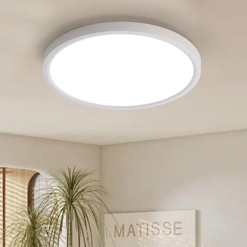 JDONG Deckenleuchte LED 24W Badezimmer Deckenlampe 4000K Neutralweiß Moderne Rund Badlampe Decke