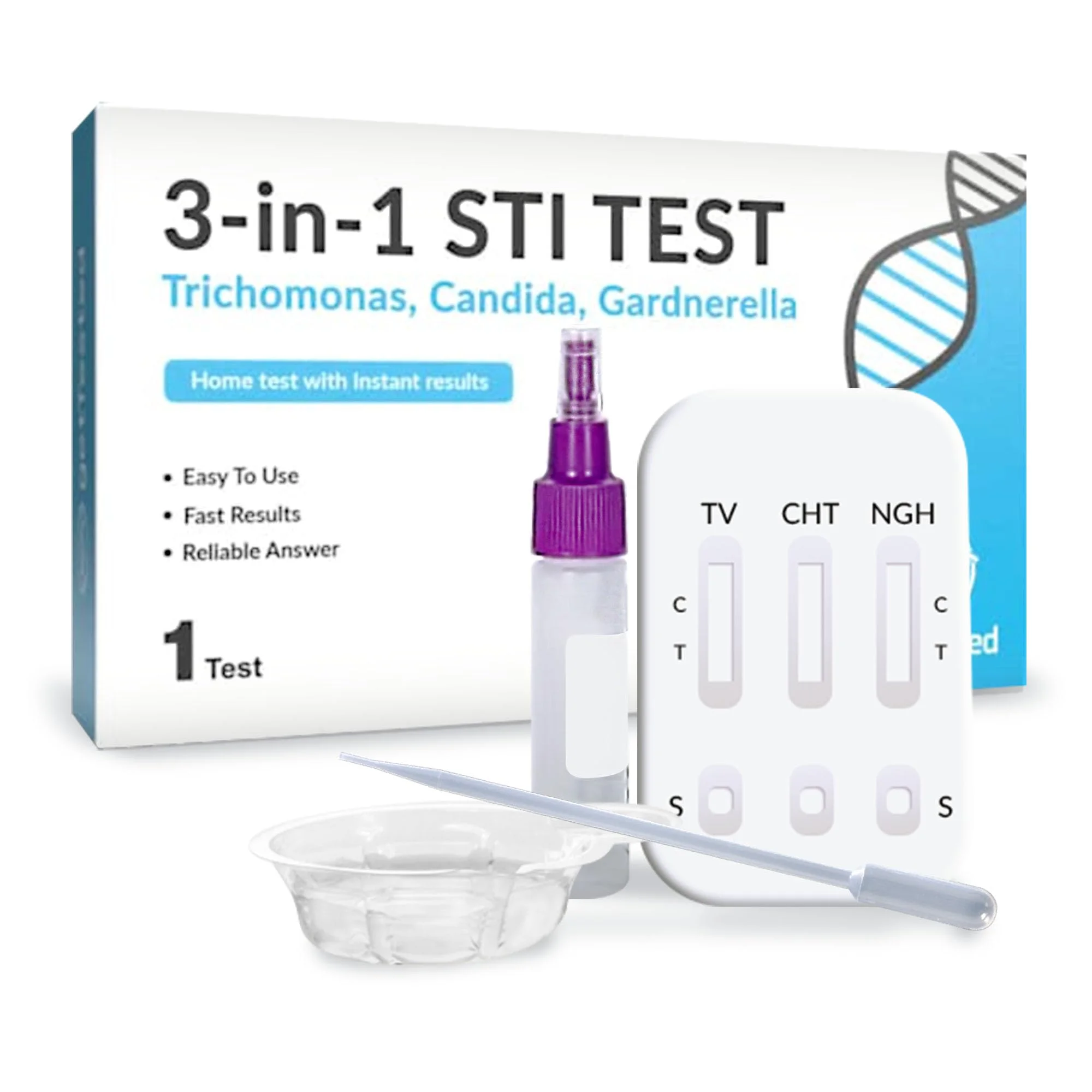 getTested 3-in-1 STI-Schnelltest-Kit für Trichomonas, Candida und Gardnerella, Selbsttest-Kit für zu Hause, Urin-Screening für Männer und Frauen, Ergebnisse in 15 Minuten