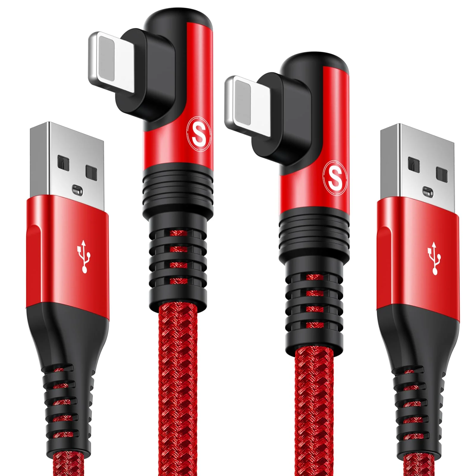 sweguard i Phone Ladekabel Ligtning Kabel [2Stück 1M+3M] 90 Grad Winkel Ladekabel i Phone Schnellladekabel USB auf Ligtning Kabel für i Phone 14 13 12 11 Pro/Pro Max/Mini,XR XS Max X,8/7/6/6s,5s/5