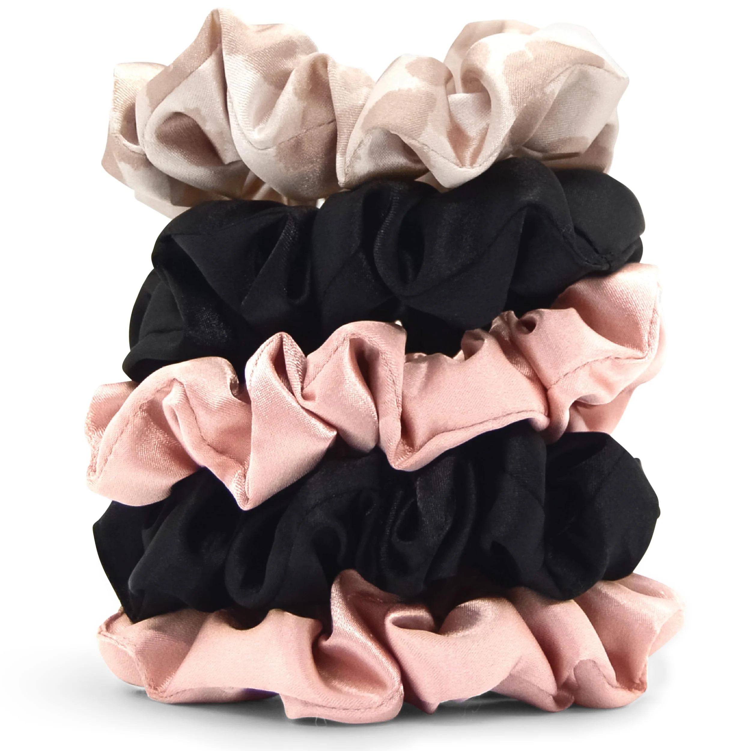 Kitsch Satin Haargummi Damen – Keine Knicke, Frizz-Kontrolle | Weicher als Seide, Haargummis sanft zum Haar für alle Haartypen | Stilvolle Scrunchies Haar-Accessoires – Sortiert, 5 Stück