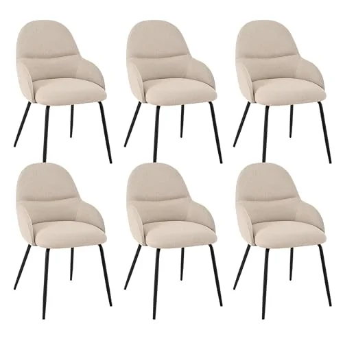 Goeurvant Esszimmerstühle mit Armlehne – Gepolsterter Küchenstuhl mit Erhöhter Rückenlehne und Breiter Sitzfläche,Modernes Design für Wohnzimmer,Schlafzimmer oder Essbereich