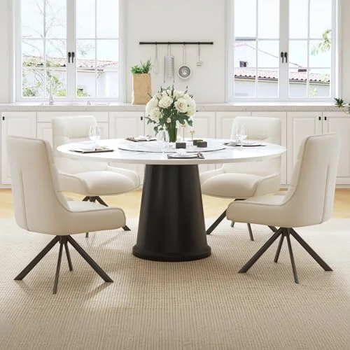 Ckaff Drehstuhl Esszimmer, 6er Set 360° Drehbar Esszimmerstuhl