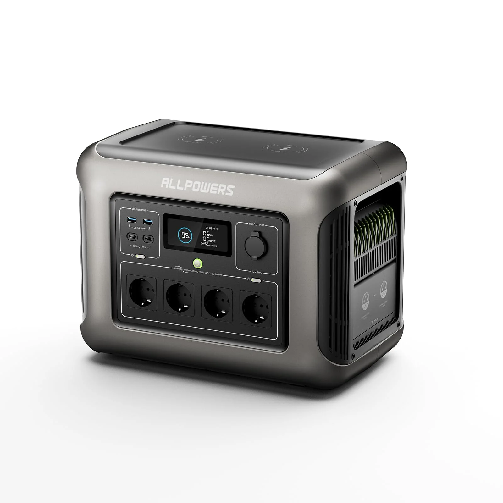 ALLPOWERS R1500 Solargenerator 1152WH Tragbare Powerstation, 4 * 230V 1800W AC Ausgang & PD 100W USB-C, Schnellladung Mobile Stromversorgung für Wohnmobil Heimwerken und als Notstromaggregat