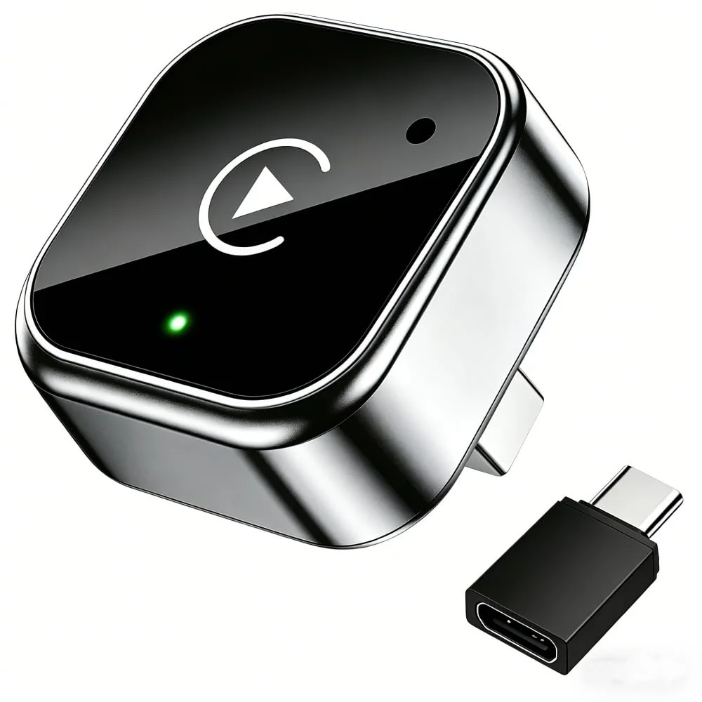 2026 Upgraded Wireless CarPlay Adapter für Apple iPhone und Android, 5,8 GHz Wi-Fi mit geringer Latenz, schnelle und stabile Verbindung, Komfort für Fahrzeuge mit werkseitiger Verkabelung=