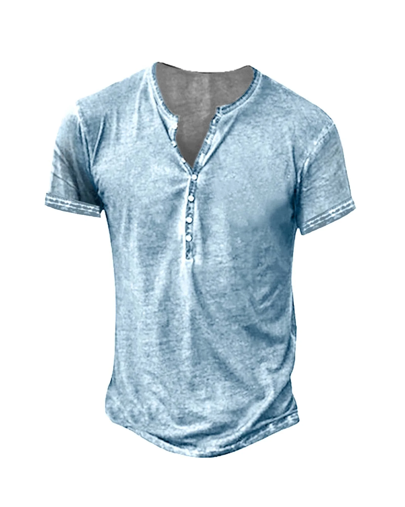 NEMXCE Hemd Herren Vintage Henley Shirt Kurzarm/Langarm T Shirt V Ausschnitt Slim Fit T-Shirt