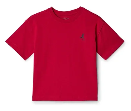 Kinder-Heavy-T-Shirt mit überschnittenen Schultern, rot