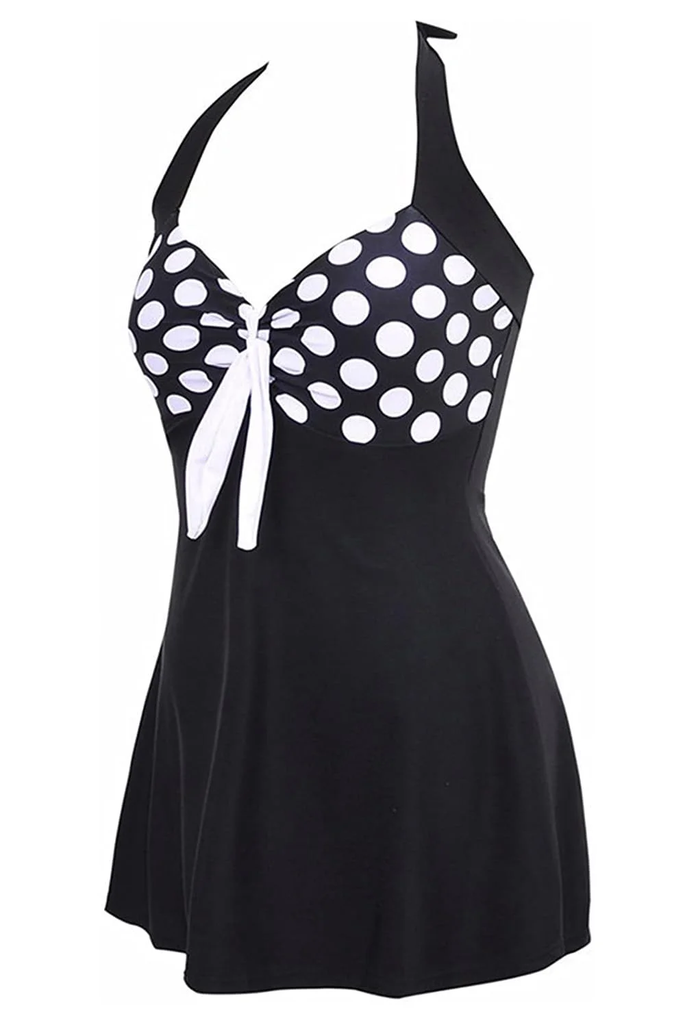 AMAGGIGO Damen Neckholder Push up BadekleidFigurformender Bunt Badeanzug mit Röckchen Bauchweg Einteiliger Badekleid