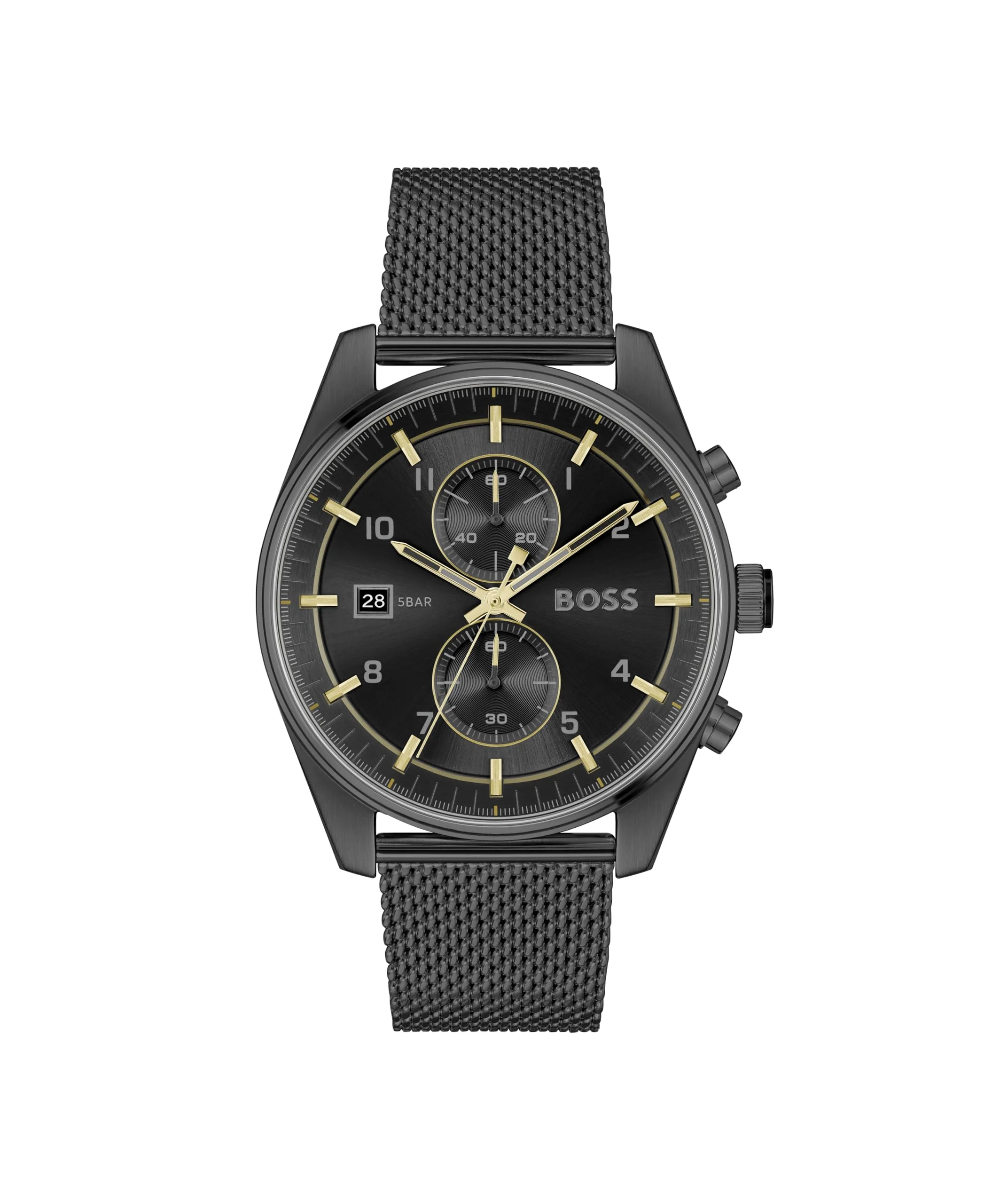 BOSS Chronograph Quarz Uhr für Herren Kollektion SKYTRAVELLER mit Leder- oder Edelstahlarmband