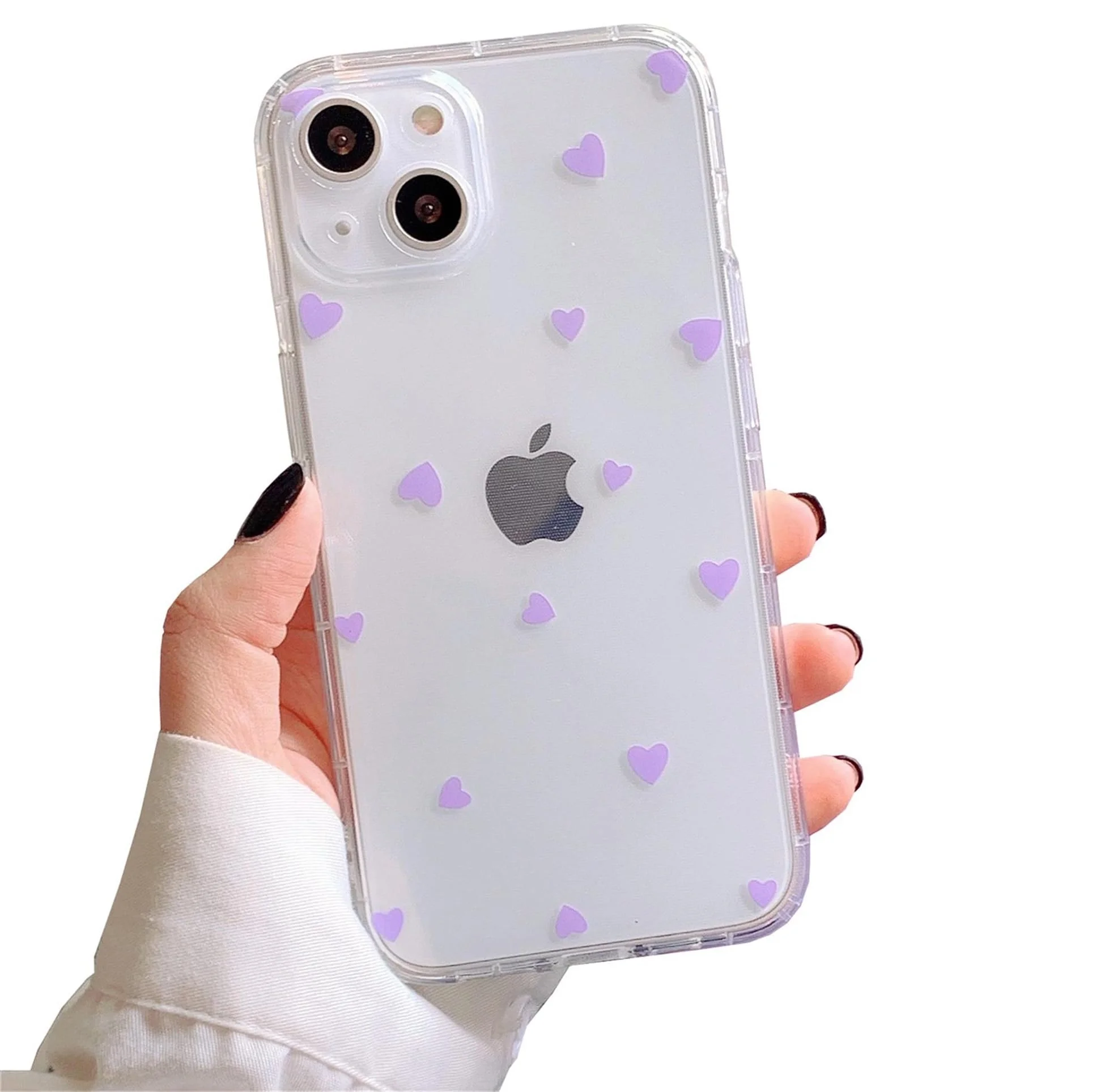 Einaily Hülle für iPhone 16 Case Crystal Clear Handyhülle Mode Chic Muster Ultra Dünn TPU Silikon Herz Bumper Stoßfest Kratzfest Schutzhülle für iPhone 16 Slim Case Cover