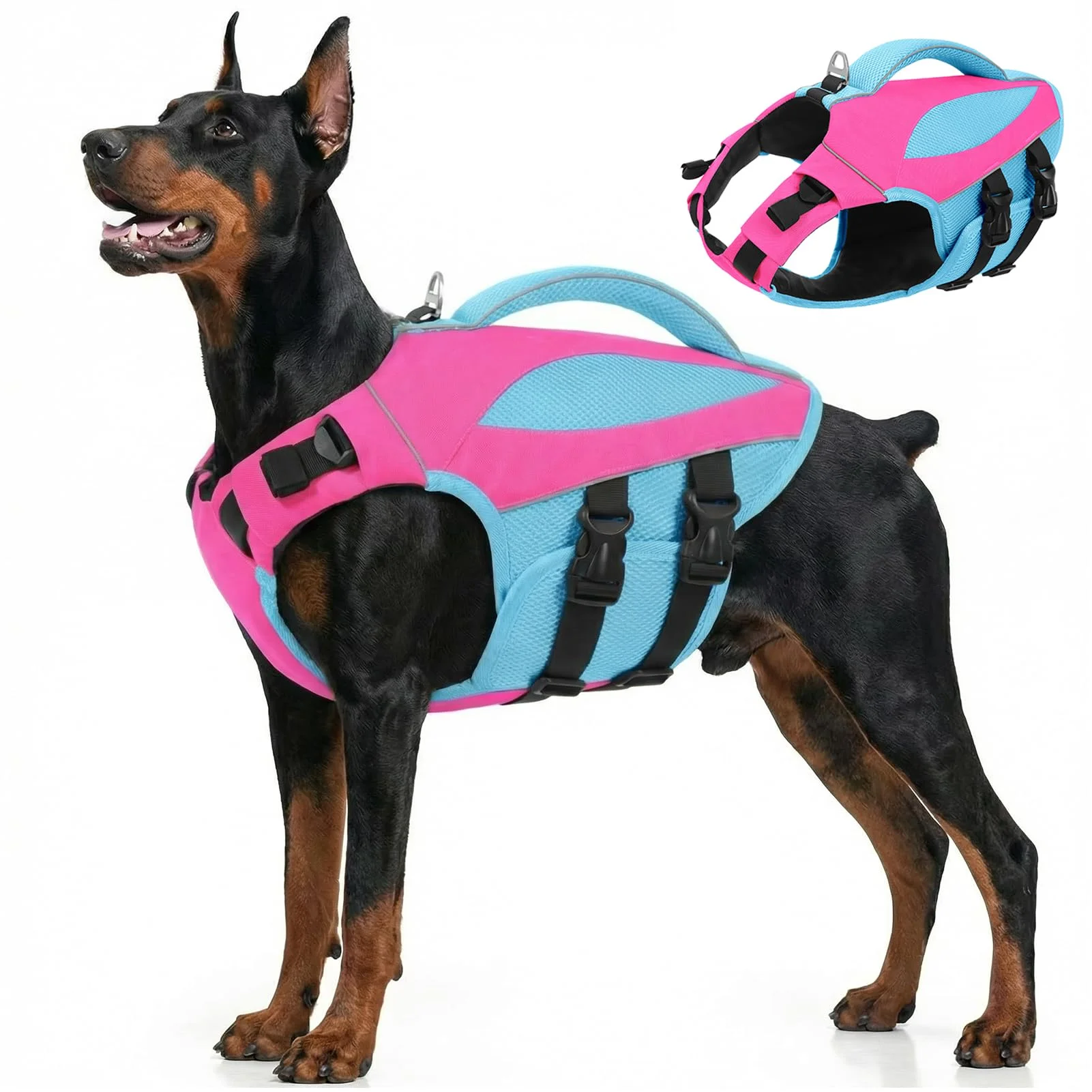 AOFITEE Hundeschwimmweste Hunde, Hoher Auftrieb Schwimmweste Hund mit Rettungsgrif, Leicht Sicher Dog Life Jacket Hund Rettungsweste Reflektierend Hundeweste Schwimmen für Wassersport