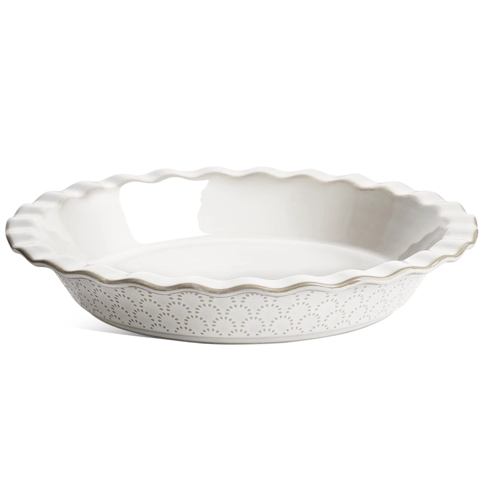 LE TAUCI Keramik-Kuchenformen zum Backen, 22,9 cm Kuchenplatte für Apfelkuchen, runde Auflaufform, 1020 ml tiefe Kuchenform – Set mit 1 Stück, Feuerwerk, arktisweiß