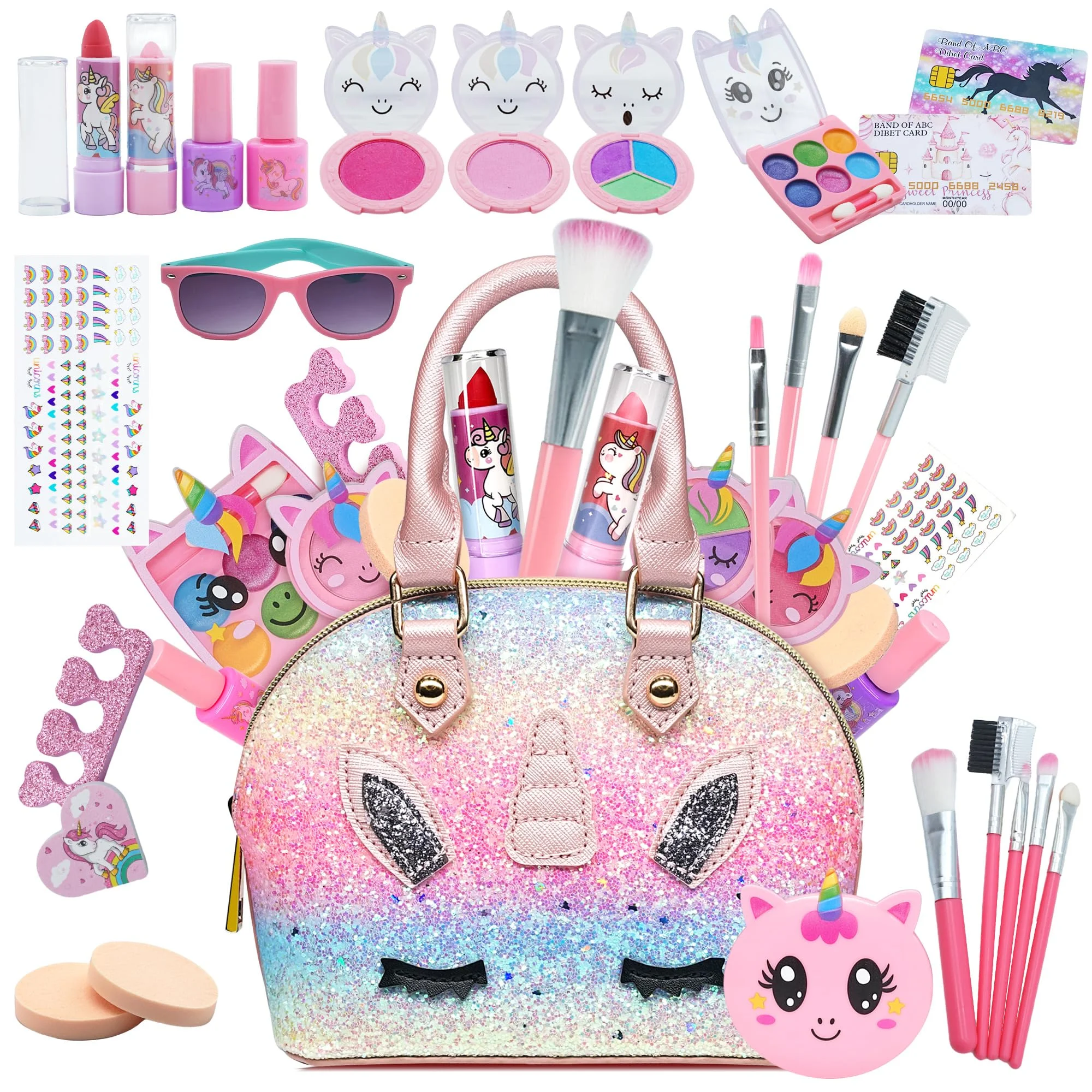 Kinderschminke Set - Schminkkoffer Mädchen Spielzeug, Makeup Set, Halloween Weihnachts Geburtstags Geschenke für Kinder 4-12 Jahre