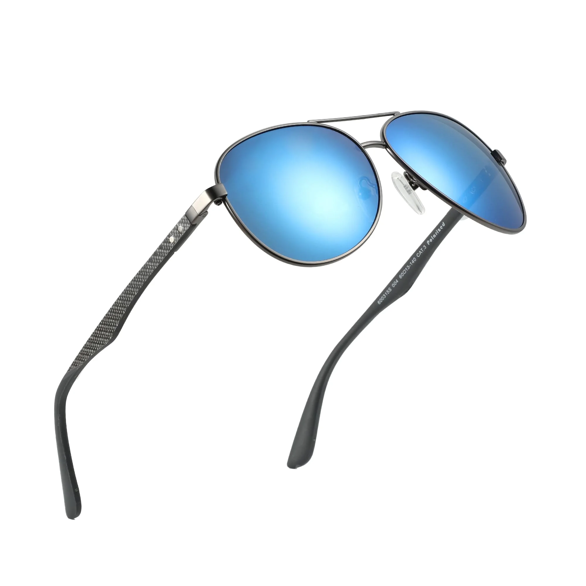 ZENOTTIC Sonnenbrille Herren Damen Polarisiert Retro Pilotenbrille Kohlefaser Metall Rahmen UV400 Schutz Fahren Reisen Angeln Sport