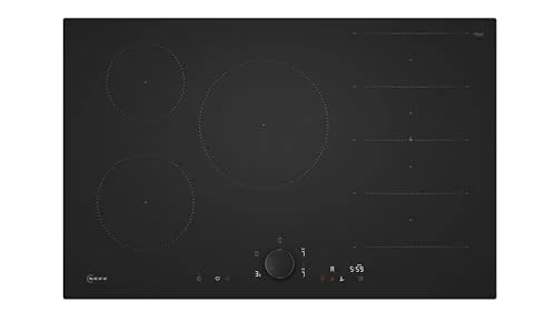NEFF N 90 Induktionskochfeld 80 cm, T68NUV4A0, Flex Induction, Twist Pad, Bratsensor 70 °C bis 220 °C, Favoriten-Taste, Power Boost, Home Connect, Rahmenlos aufliegend, Matt Black Design