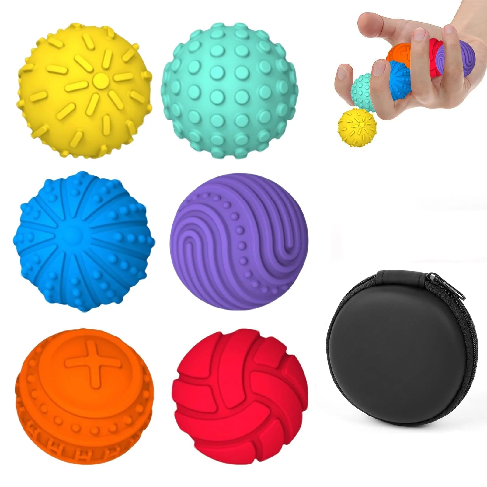 Bambebe 6 Stück Magnetische Fidget Toys, Magnetkugeln Anti Stress Bälle, Fidget Toys Erwachsene Sensorik Bälle, Magnetische Kugeln Acupressure Balls