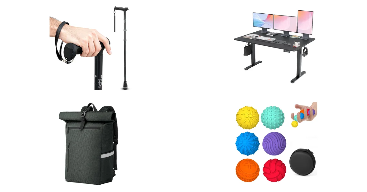 Amazon Blitzangebote am 21.06.2026: HEALTHBAZAAR Gehstock und Claiks Schreibtisch