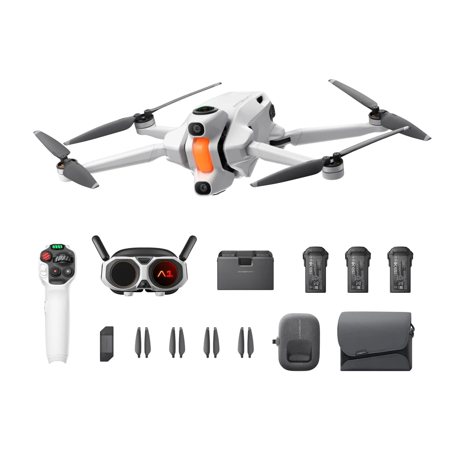 Antigravity A1 Infinity-Bundle (3 Hochleistungs-Akkus) – 8K 360°-Drohne für immersives Fliegen, Point-to-Fly-Steuerung, Hindernisvermeidung, Deep Track, Auto-Rückflug, 10 km Übertragung, Auto-Edit