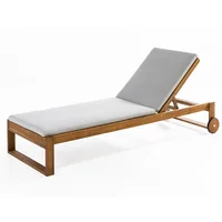 Garten-Sonnenliege inkl. Kissen aus Akazienholz, ca. 197 x 71 x 30 cm - Braun