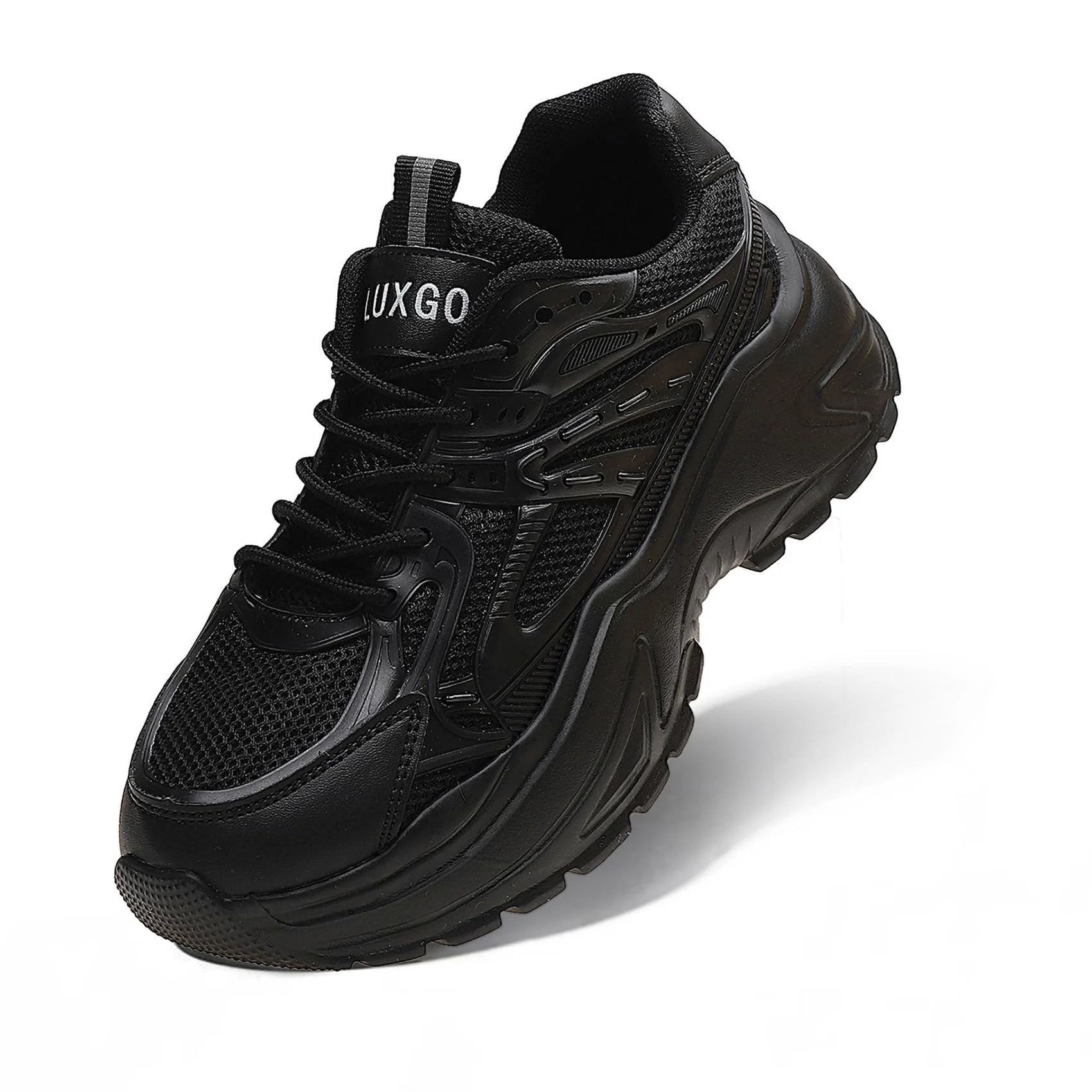LUXGO Chunky Turnschuh Weiss und Schwarz Originelle Moderne Vegane Plateau Sneaker Damen