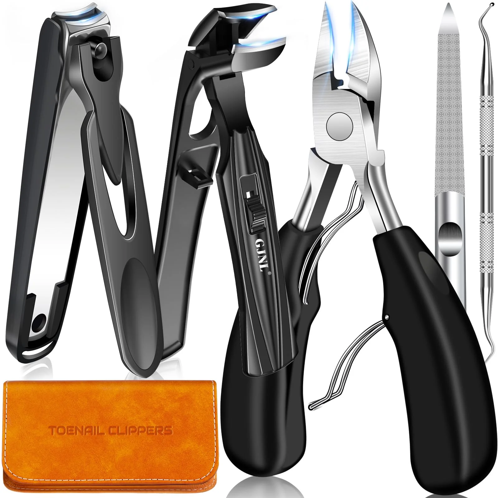 Nagelknipser für Senioren Dicke Nägel, Winkelkopf Große Zehennagelknipser mit Fanger, Breite Kieferöffnung Zehennagelclipper für dicke Zehennägel, Sharp Nail Clipper Nagelknipser für Männer/Frauen