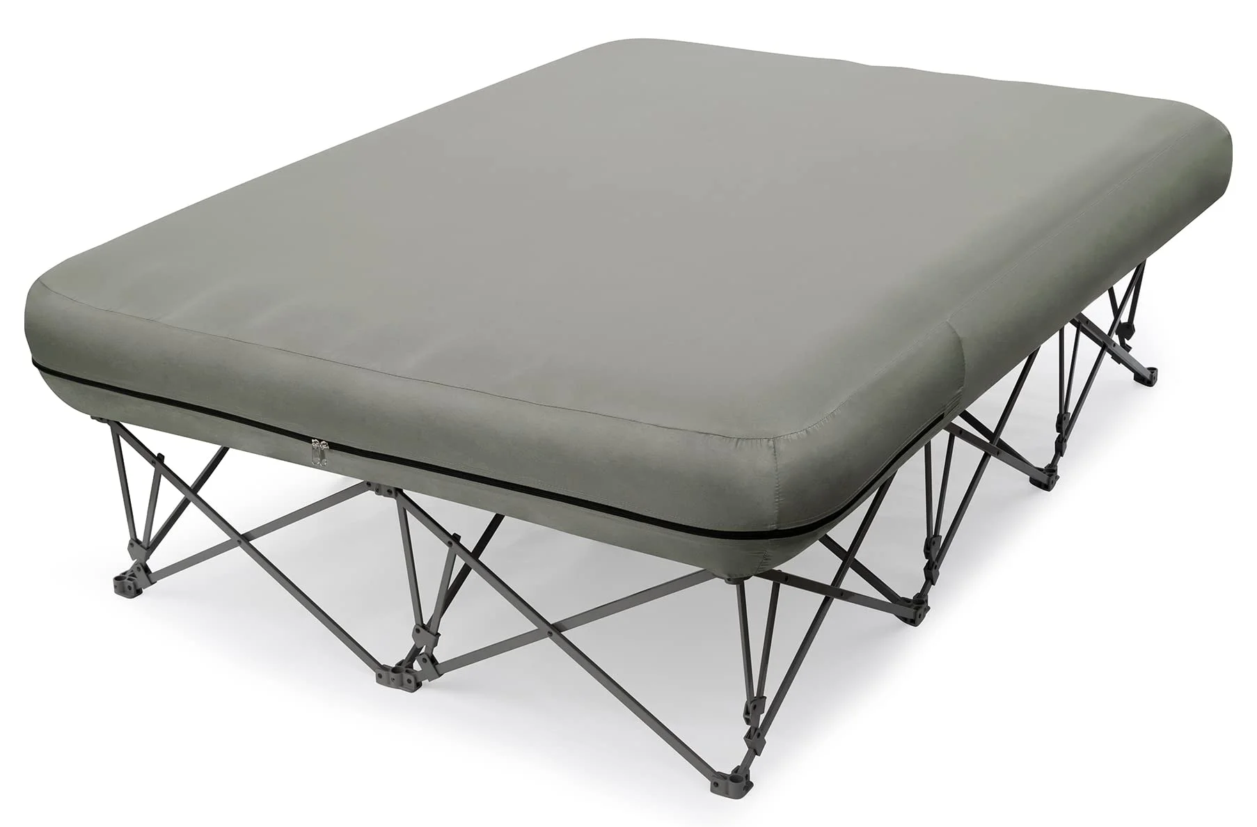 KAMPKEEPER Campingbett, zusammenklappbares Campingbett mit aufblasbarer Luftmatratze und Tragetasche, für Outdoor-Reisen