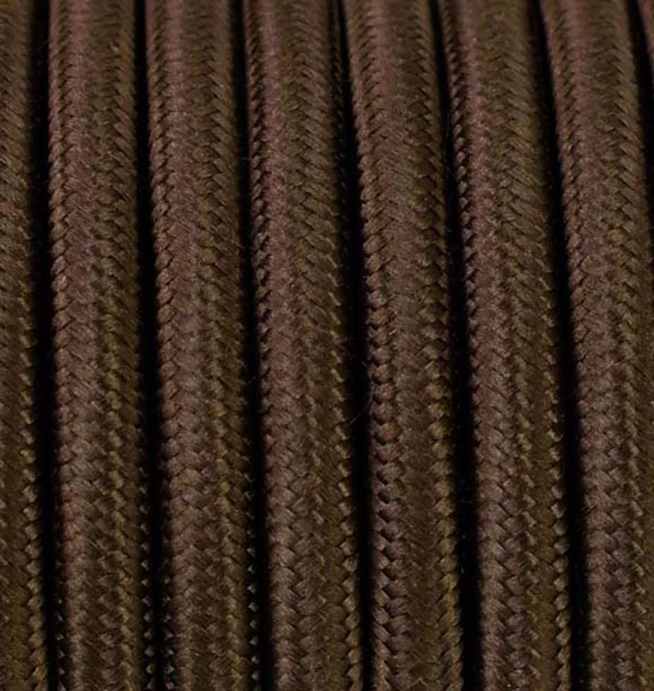 1.2, 2, 3, 4, 5, 6, 7, 8, 10, 12, 15, 20, 25, 30, 50, 100, 200 Meter 3 - adrig Textilkabel Stoffkabel Pendelleitung Lampenkabel Textile Cable 3x0,75 3G0,75 [Braun; 1,2 Meter]